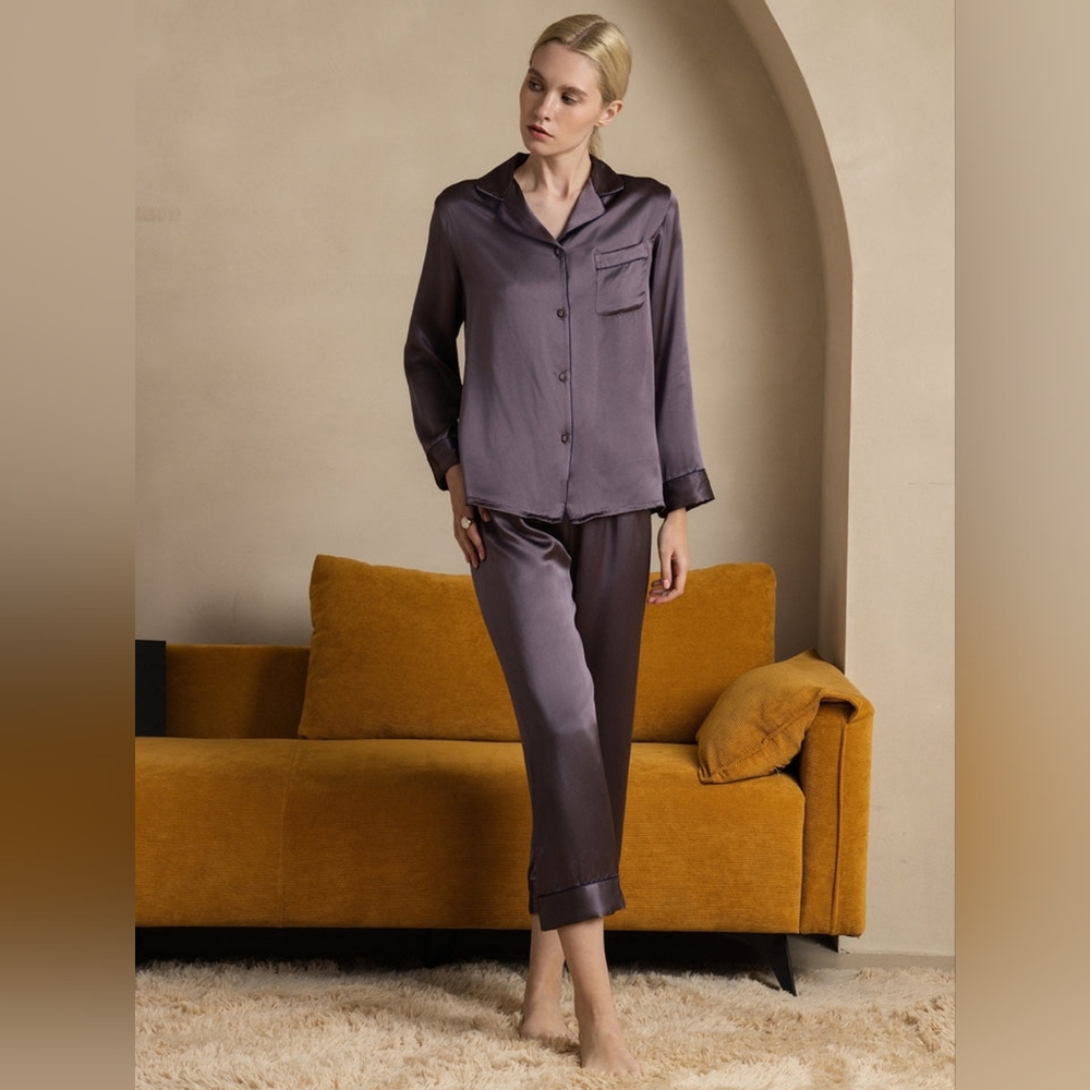 SilkSilky 100% Silk Pajama Set Size L - Picture 10 of 12